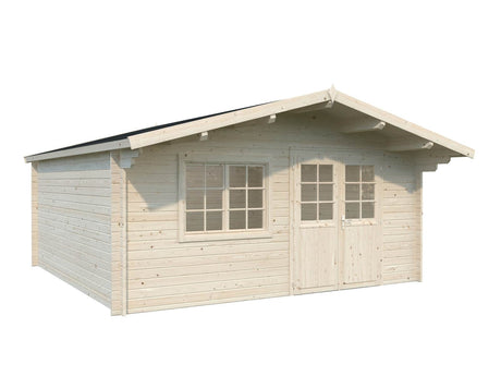 Britta XL (5x5m | 22.3m2 | 40mm) Swiss Chalet Style Garden Log Cabin