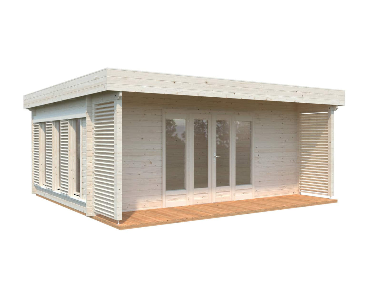 Caroline L (5.6x4.1m | 20.2m2 | 44mm) Modern Summer House with Sliding Shutters