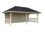 Bianca 108 (6x3m | 16.6m2) Double Gazebo With Solid Back Wall