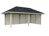 Bianca 109 (6x3m | 16.6m2) Large Corner Pavilion with Louvre Walls - Palmako UK