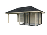 Bianca 206/506 (6x3m | 16.6m2) Garden Room With Three Sliding Glass Walls and Canopy (Double Glazing Available) - Palmako UK