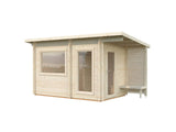 Sanna M (3,7x2.3m | 6.8m2 | 44mm) Modern Garden Sauna with Dressing Room - Palmako UK