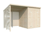 Leif L (3.7x1.7m | 3.0+2.9m2) Practical Garden Shed - Palmako UK