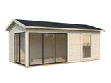 Amanda M (6x3m | 17,1m2 | 44mm) Modern Timber Garden Room with Sliding Doors (Double Glazing Available) - Palmako UK