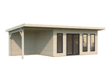 Aurelia L+ (8,3x3m|15,2+7,9m2|44mm ) Spacious Modern Garden room with Canopy - Palmako UK