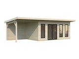 Aurelia L+ (8,3x3m|15,2+7,9m2|44mm ) Spacious Modern Garden room with Canopy