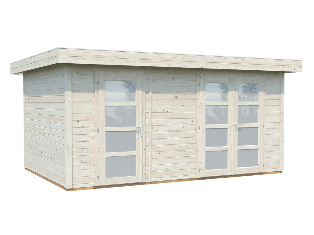 Lara L (4.5x3m | 12.7m2 | 28mm) 2-Room Contemporary Garden Room with Translucent Doors - Palmako UK