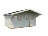 Sally L (4.7x3.8m | 15.5m2 | 44mm) Nordic Garden Log Cabin with Overhang Roof