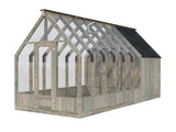 Emilia M+ (2,4x5,5m|8,2+4,0m2|18mm ) Greenhouse with Tool Shed - Pressure Treated - Palmako UK