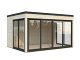 Serena 2 (4,2x3,2m|12,6m2|44mm ) Cubic Garden Log Cabin with Aluminium Doors and Windows(Double or Single Glazed)