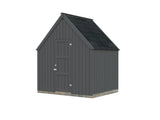 Emilia Shed (2,4x1,9m|4m2|18mm ) Add-on Shed for Emilia Greenhouse - Painted Dark Grey - Palmako UK