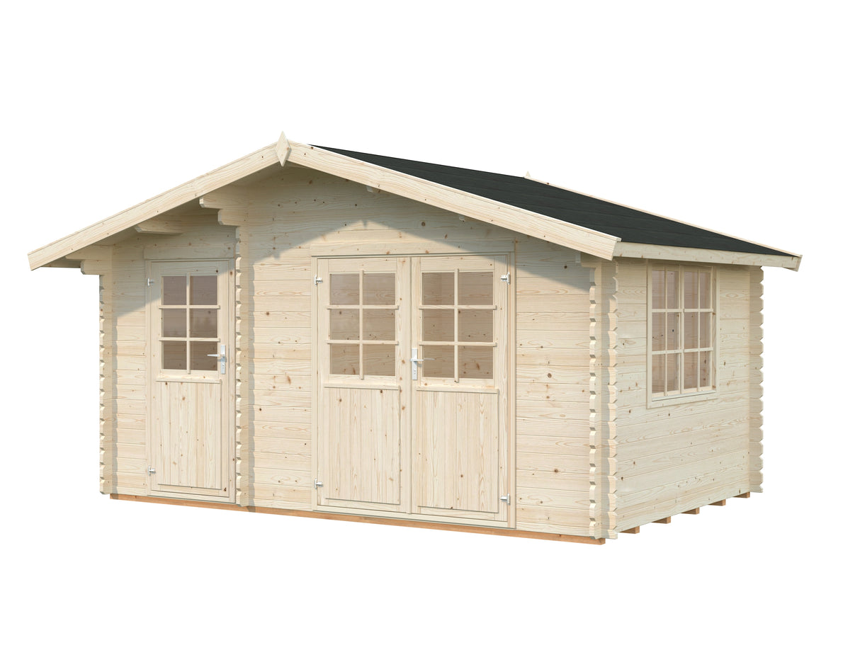 Belmont (4,4x2,9m | 11,1m2 | 34mm) Traditional Log Cabin with Side Shed