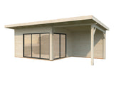 Andrea L (6.9x3m | 11.2+7.9m2 | 44mm) Garden Room with Sliding Doors (Double Glazing Available)