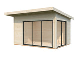 Andrea S (3.9x3m | 11.2m2 | 44mm) Modern Corner Summer House With Sliding Doors (Double Glazing Available)