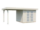Lara S with Gazebo (2.5x4.9m | 6.0+5.9m2 | 28mm) Compact Modern Garden Room - Palmako UK