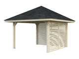Bianca 102 (3x3m | 8.3m2) Corner Garden Gazebo With Louvre Walls - Palmako UK