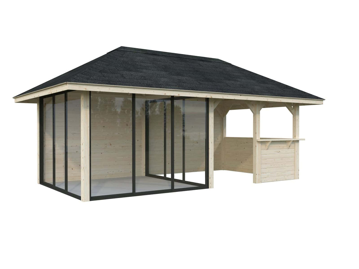 Bianca 208/508 (6x3m | 16.6m2) Glass Garden Room With Garden Bar Area (Double Glazing Available)