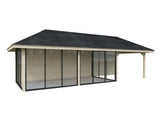 Bianca 218/518 (9x3m | 24.9m2) Glass Garden Room With Sliding Doors (Double Glazing Available) - Palmako UK