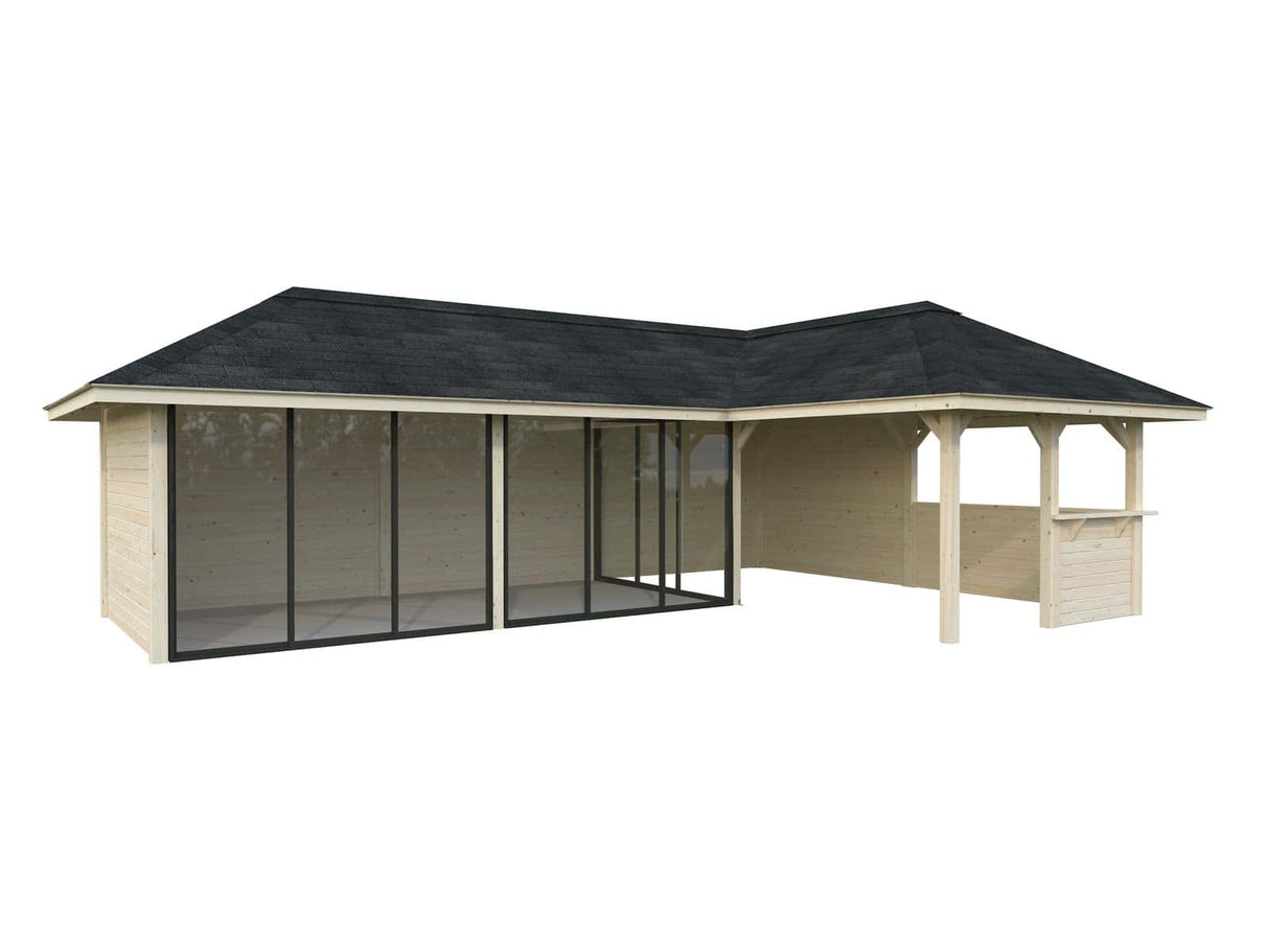 Bianca 220/520 (9x6m | 33.2m2) Glass Garden Room With Sliding Doors (Double Glazing Available)