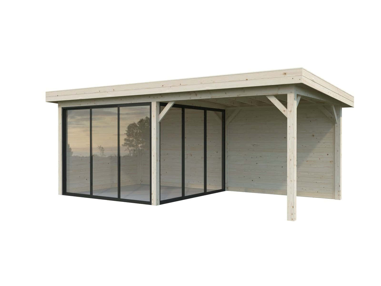 Lenna 405/705 (6x3m | 16.6m2) Glass Garden Room With Sliding Doors (Double Glazing Available) - Palmako UK
