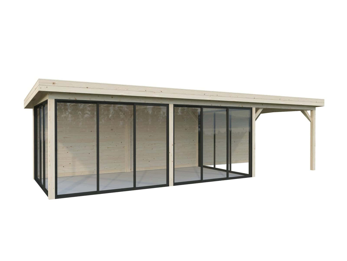 Lenna 418/718 (9x3m | 24.9m2) Glass Garden Room With Sliding Doors (Double Glazing Available)