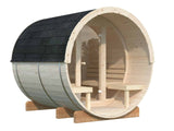Anita M (2.2x2.5m | 1.3+0.7m2 | 42mm) Timber Garden Barrel Sauna with Glass wall