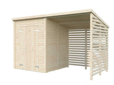 Leif L (3.7x1.7m | 3.0+2.9m2) Practical Garden Shed - Palmako UK