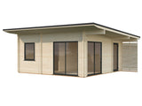 Cecilia L (5,6x5,6m | 27,2m2 | 70mm) Spacious 2,5-Room Modern Log Cottage with Aluminium Doors and Windows - Palmako UK