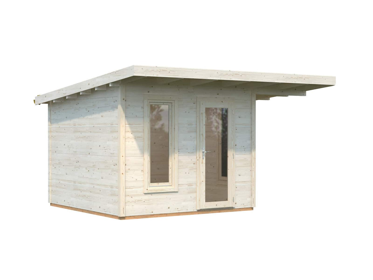 Grace (3x2.9m | 8.1m2+4.1m2 | 56mm) Glue-Laminated Year-Round Garden Room with Roof Canopy