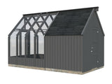Emilia S+ (2,4x4,3m|5,4+4m2|18mm ) Compact Greenhouse with Shed - Factory Painted - Palmako UK