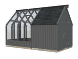 Emilia S+ (2,4x4,3m|5,4+4m2|18mm ) Compact Greenhouse with Shed - Factory Painted