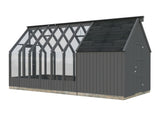 Emilia M+ (2,4x5,5m|8,2+4,0m2|18mm ) Greenhouse with Tool Shed - Painted Grey - Palmako UK
