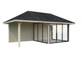 Bianca 206/506 (6x3m | 16.6m2) Garden Room With Three Sliding Glass Walls and Canopy (Double Glazing Available) - Palmako UK