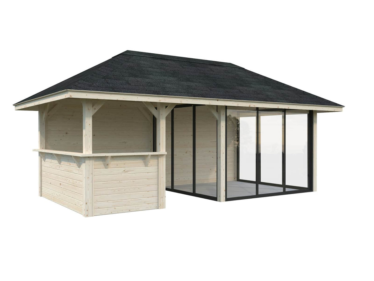 Bianca 208/508 (6x3m | 16.6m2) Glass Garden Room With Garden Bar Area (Double Glazing Available)