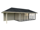 Bianca 218/518 (9x3m | 24.9m2) Glass Garden Room With Sliding Doors (Double Glazing Available) - Palmako UK