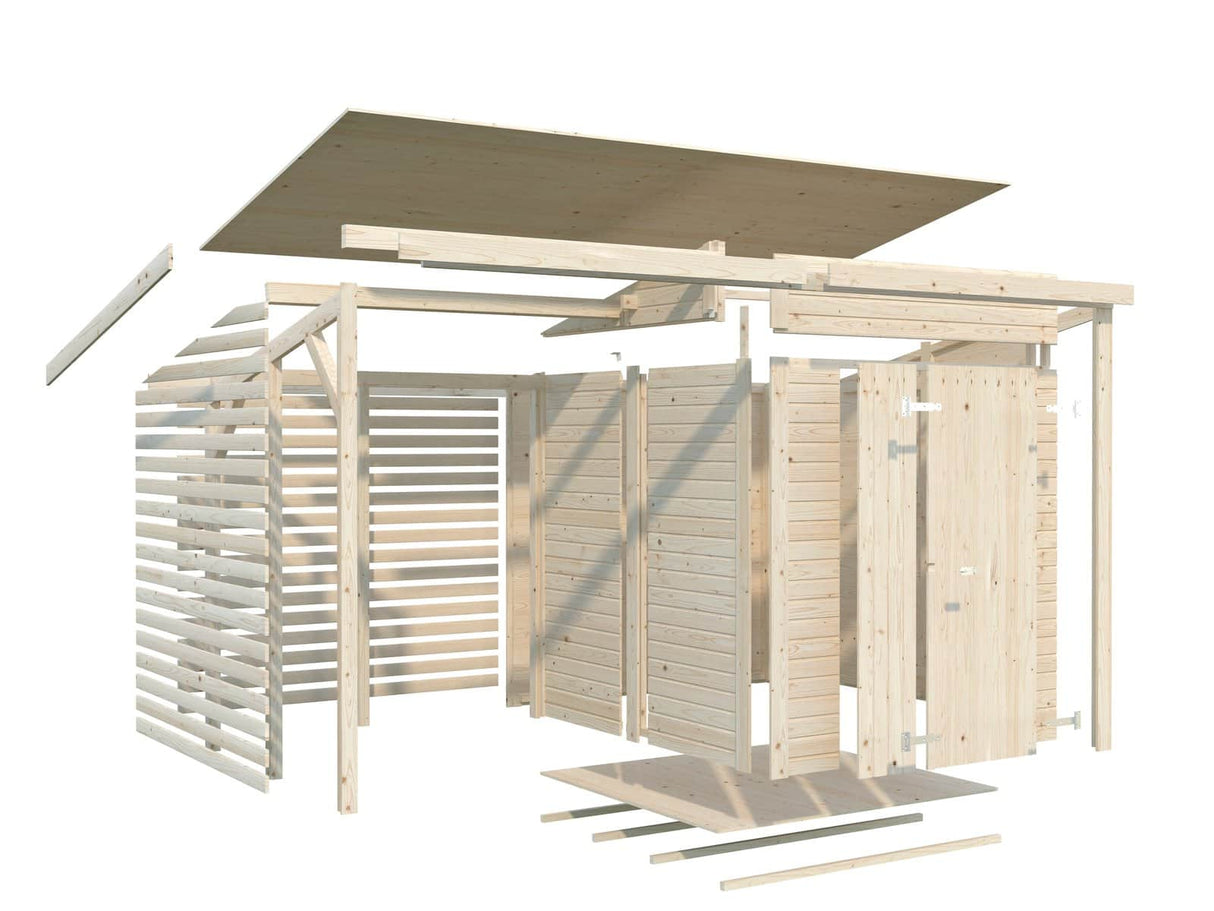 Leif L (3.7x1.7m | 3.0+2.9m2) Practical Garden Shed