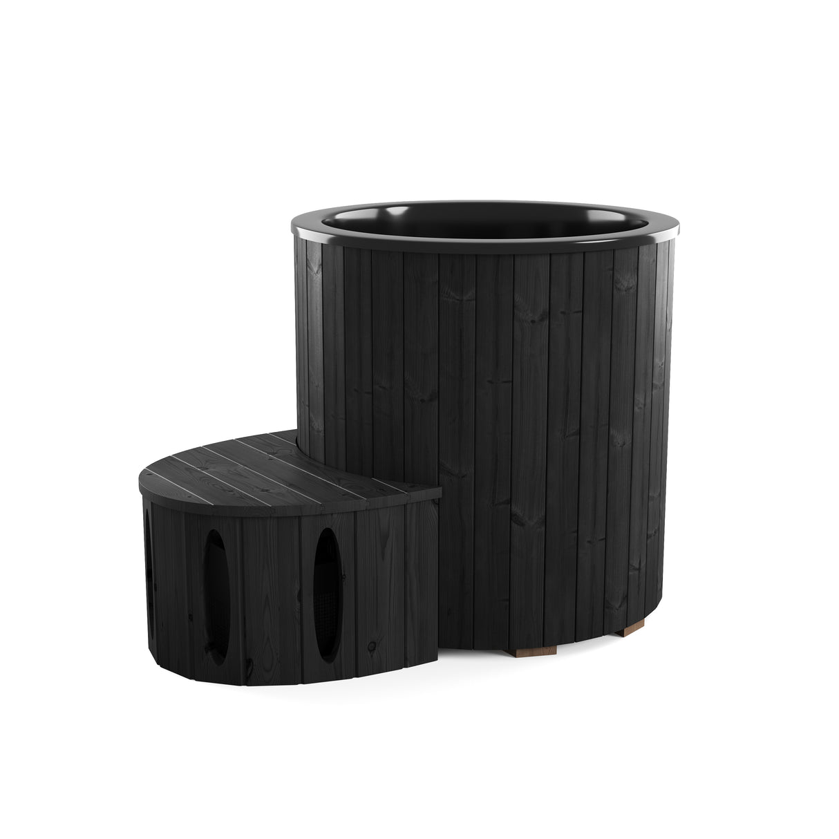 Isen Blackline  (d100cm | 1-Person) Wooden Cold Plunge Ice bath (optional cooler)