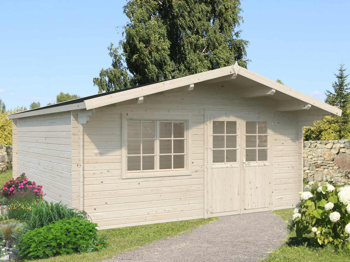 Britta XL (5x5m | 22.3m2 | 40mm) Swiss Chalet Style Garden Log Cabin