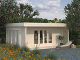 Caroline L (5.6x4.1m | 20.2m2 | 44mm) Modern Summer House with Sliding Shutters