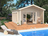Catherine (14.5m2 | 4.1x4.1m | 44mm) Modern Garden Room with Sliding Shutters