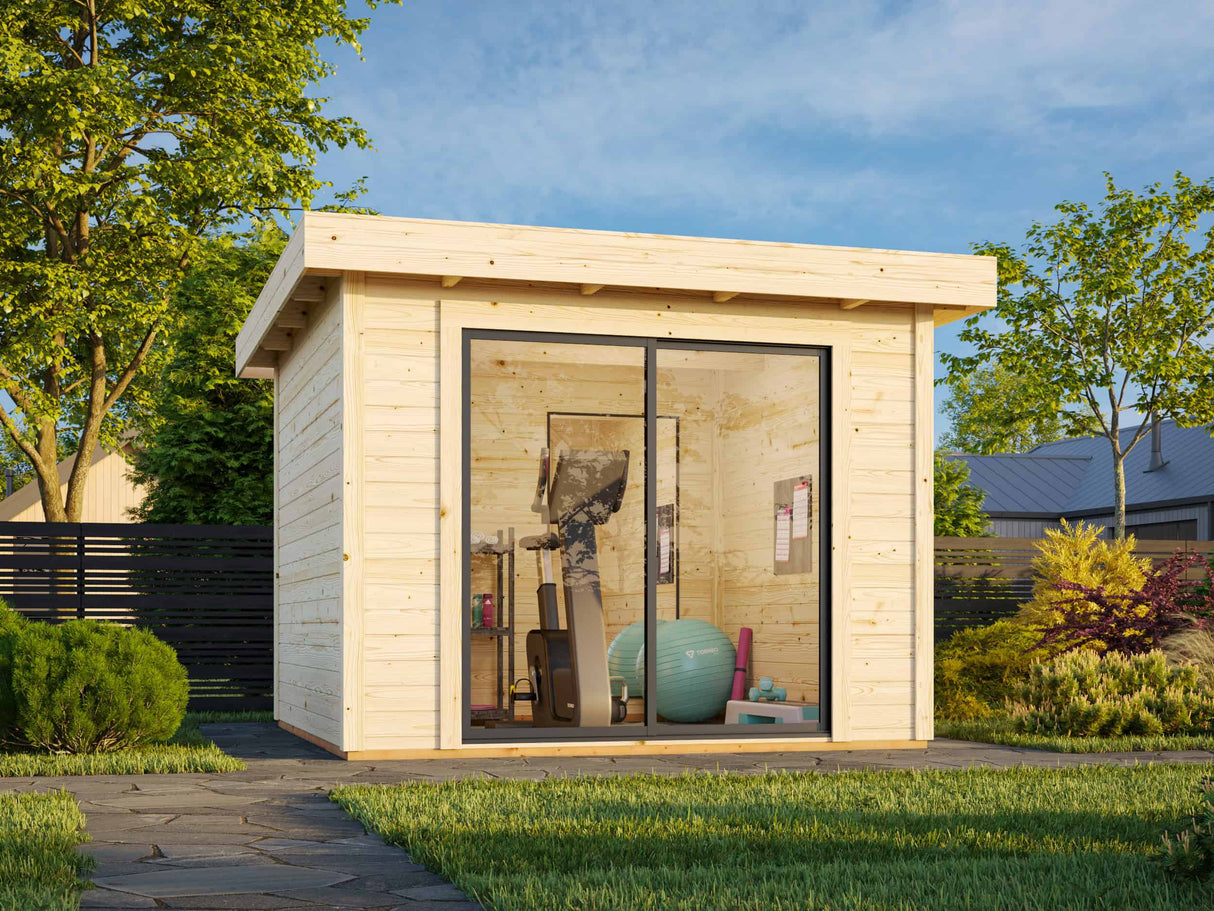 Lydia S (3x3m | 8m2 | 28mm) Compact Sliding Door Summer House with Endless possibilities - Guest Room, Home Gym or Summer Office