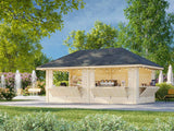 Bianca 112 (5.9x3m | 16.6m2) Double Kiosk With Four Hatches - Palmako UK