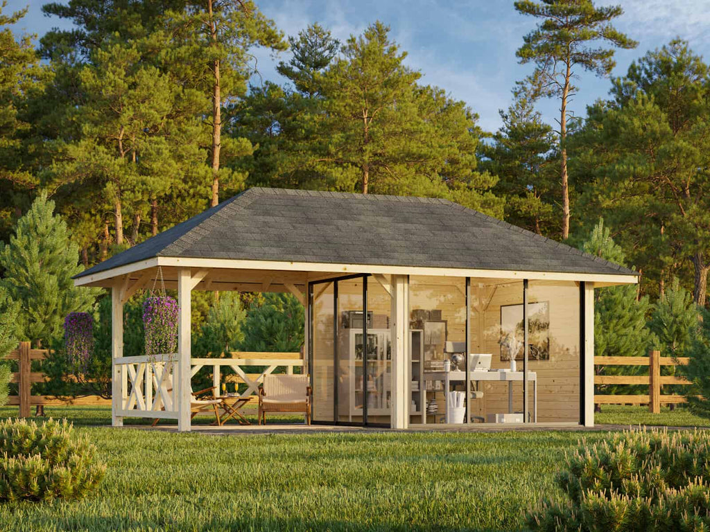 Bianca 203/503 (6x3m | 16.6m2) Glass Garden Room With Gazebo (Double Glazing Available) - Palmako UK