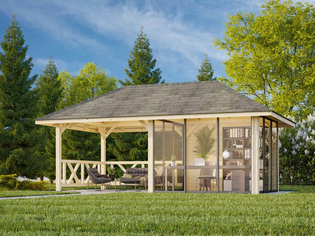 Bianca 204/504 (6x3m | 16.6m2) Garden Room With 3 Glass Walls And a Gazebo (Double Glazing Available) - Palmako UK