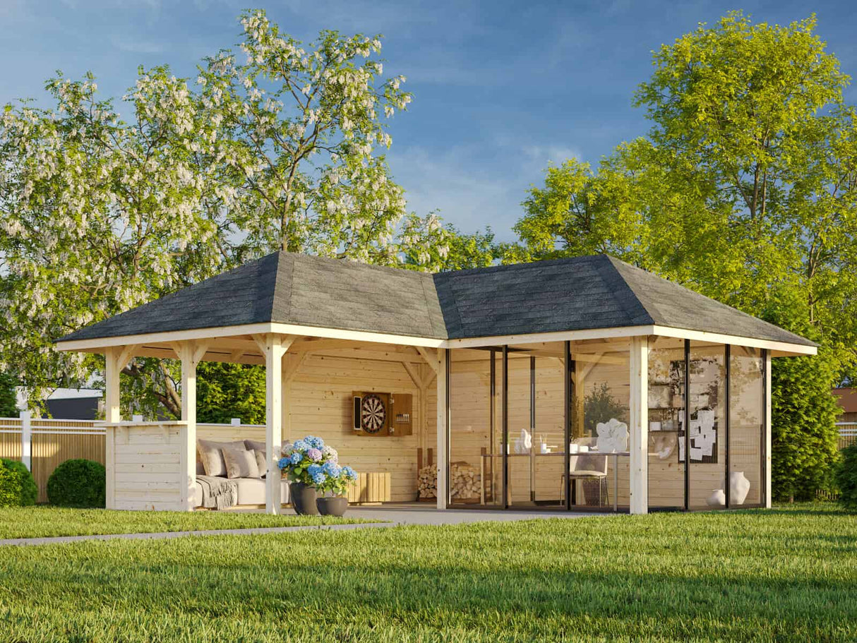 Bianca 210/510 (6x6m | 24.9m2) Corner Garden Room With Large Gazebo (Double Glazing Available)