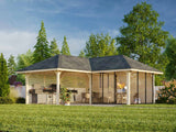 Bianca 211/511 (6x6m | 24.9m2) Corner Summer House With Sliding Doors And Louvre Walls (Double Glazing Available)