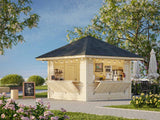 Bianca 105 (3x3m | 8.3m2) Kiosk With Two Hatches - Palmako UK