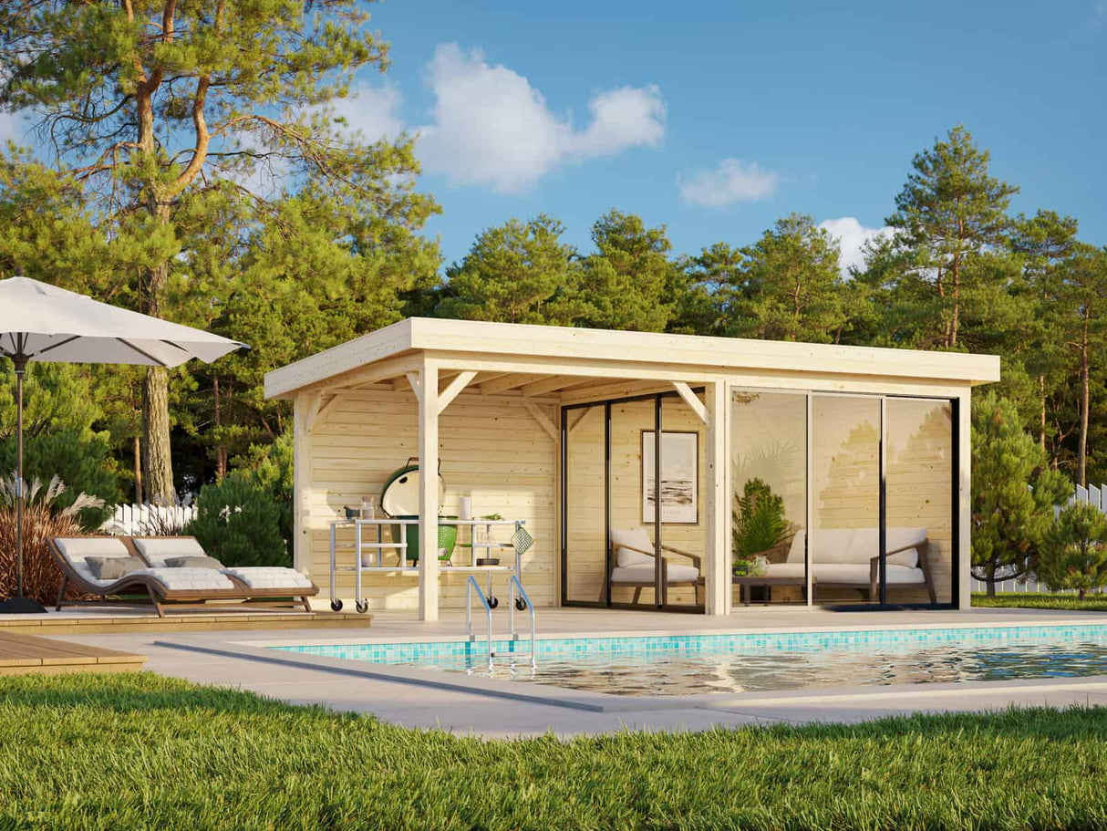 Lenna 405/705 (6x3m | 16.6m2) Glass Garden Room With Sliding Doors (Double Glazing Available) - Palmako UK