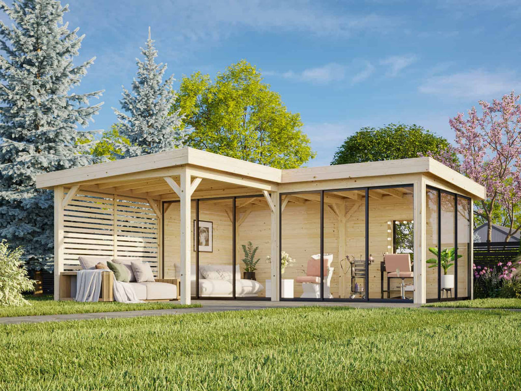 Lenna 414/714 (6x6m | 24.9m2) Glass Garden Room With Sliding Doors (Double Glazing Available) - Palmako UK