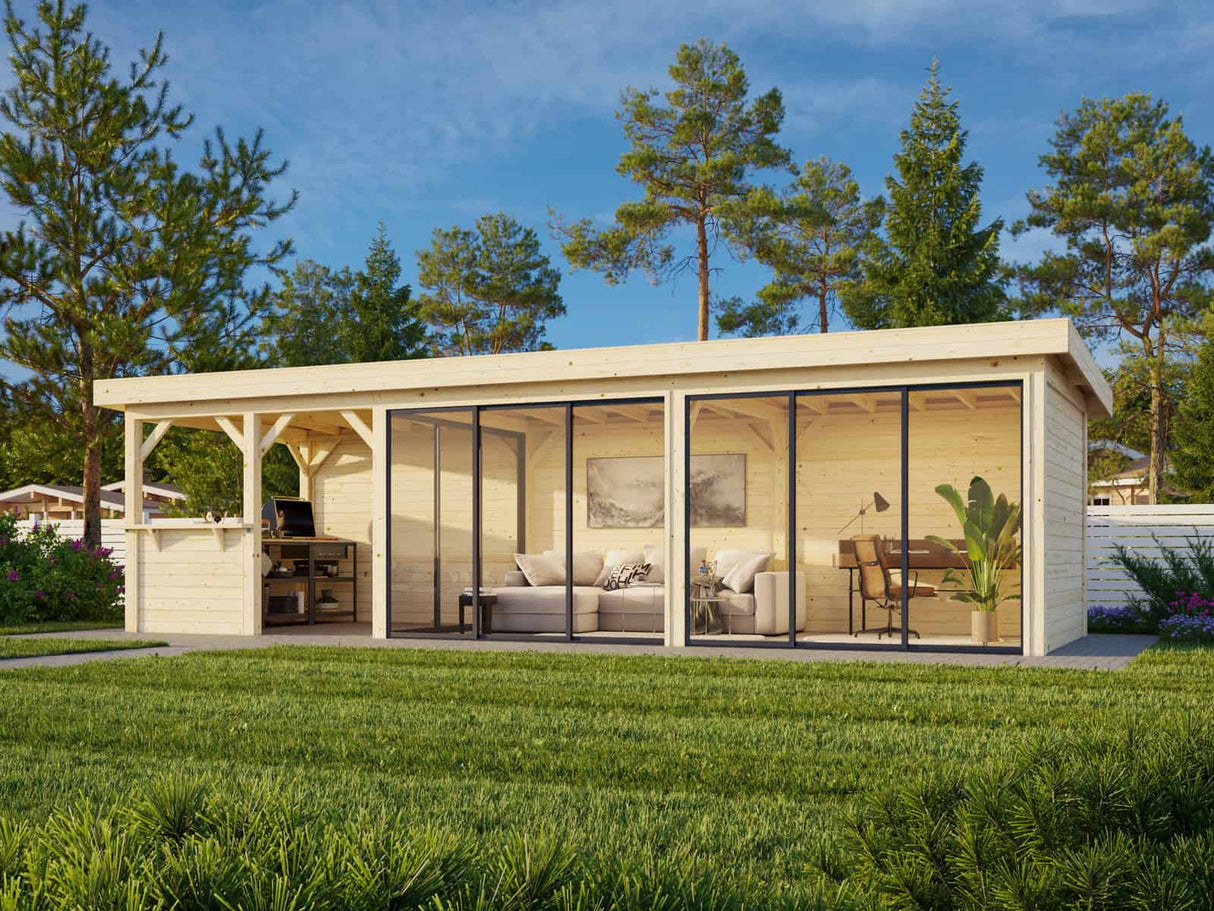 Lenna 419/719 (9x3m | 24.9m2) Glass Garden Room With Sliding Doors (Double Glazing Available)